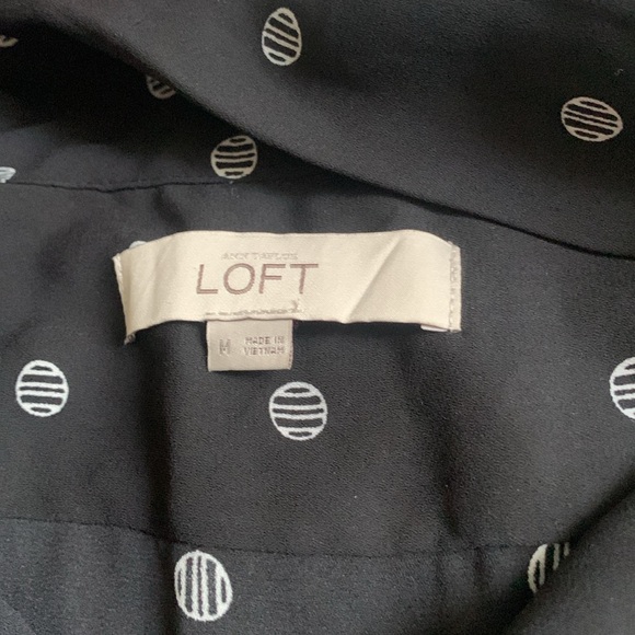 Loft Polka Dot Bow Tie Top - Size M - Picture 2 of 3